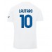 Inter Milan Lautaro Martinez #10 Borte Drakt 2023-24 Kortermet